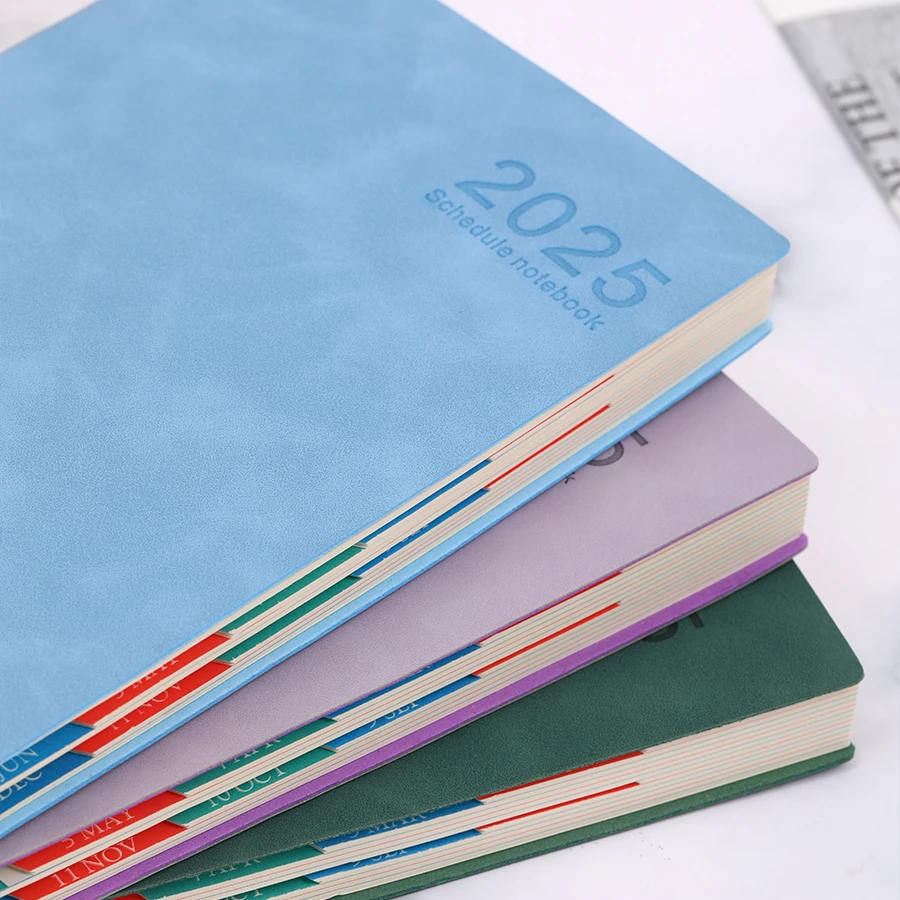 2025 new schedule book, daily plan book, self disciplined calendar, suitable for business meetings and university life