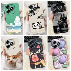 For Infinix Hot 40i Case X6528B X6836 Hot 40 Cover Lovely Tulip Panda Cat Soft Cases For Infinix Hot 40 Pro X6837 Hot40 i Fundas