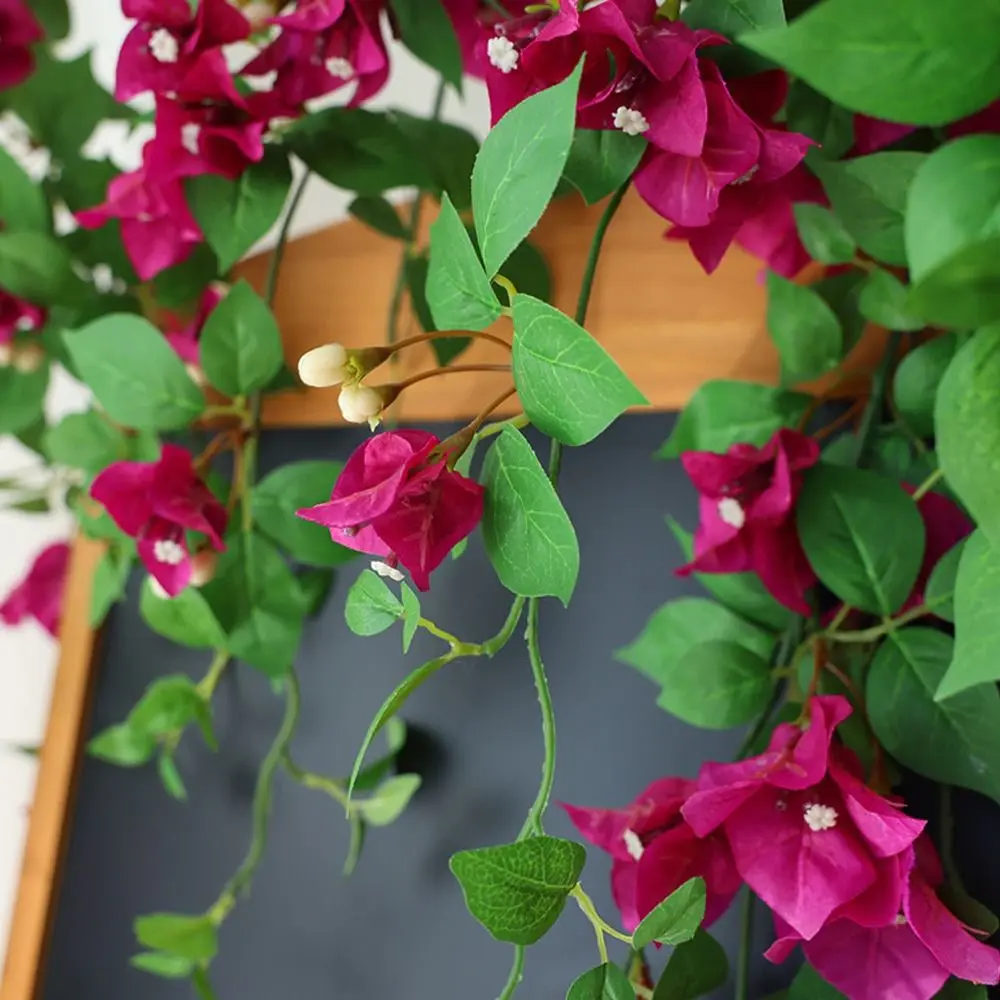 Mehrfarbige Bougainvillea Künstliche Blumenranke Grüne Blätter Hängende Dekoration Künstliche Blumenornamente Fotorequisiten – Detail 4