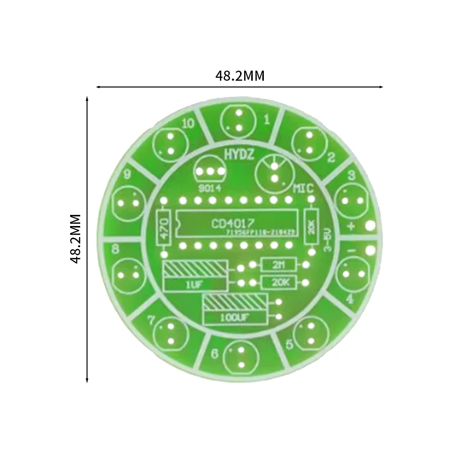 1PCS CD4017 Colorful Voice-Control LED Rotating Light DIY Kit, Soldering Kit for Students & Fun Electronics Projects