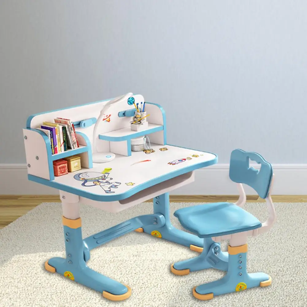 Conjunto de mesa + cadeira infantil, altura ajustável, mesa de estudo infantil, ergonômico para crianças, alunos da escola primária