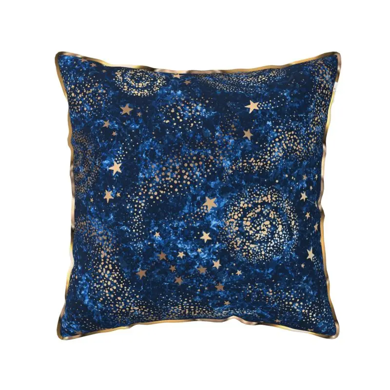 Space Galaxy Constellation Zodiac Star Velvet Throw Pillow Cover 18x18 Inches Soft Cozy Pillow Case for Sofa Couch Bed Car Decor