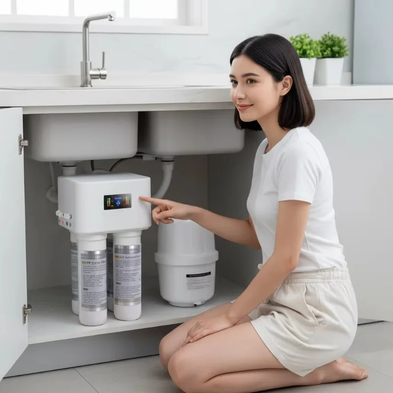200GPD RO System Purifier Tank 4 Stage Quick Connect Reverse Osmosis KDF Mineral Alkaline Water Filter for Home  Under Sink