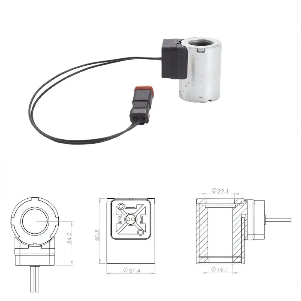 Hydraulic Solenoid Valve Coil 12V 24V For Yuchai Lonking Excavator Maintenance Professional Repair Component