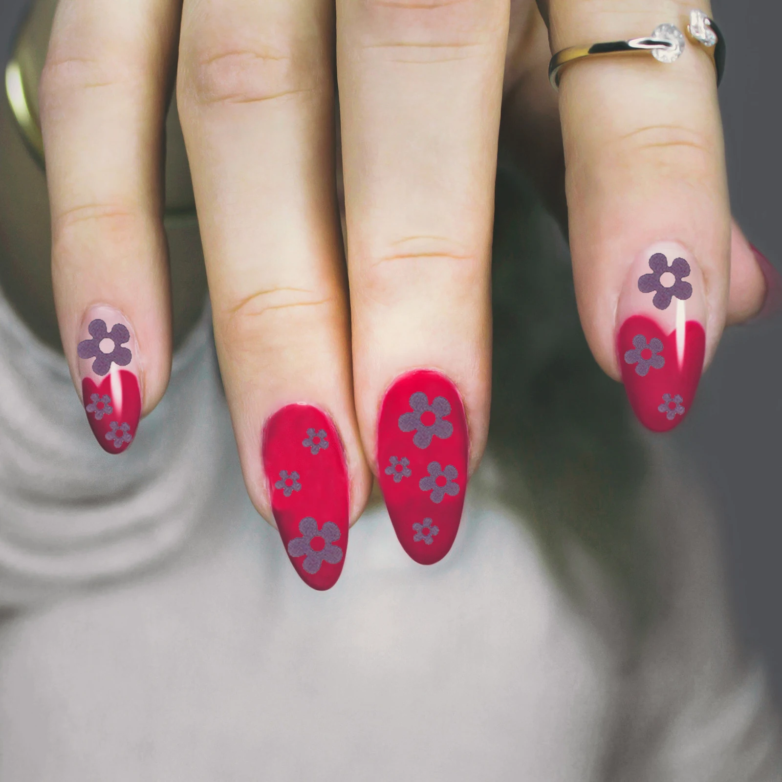

6 Sheets Plastic DIY Nail Art Stickers Self Adhesive Manicure Flower Decals Long Lasting Lovely Flowers Charm Durability