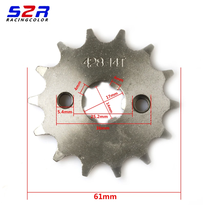 S2R Motorcycle Front Rear Sprocket Driven 44T For HONDA CB125 CB125 CB CBF XR XL 125 Moto Parts 44 14 Teeth Sprockets Drive