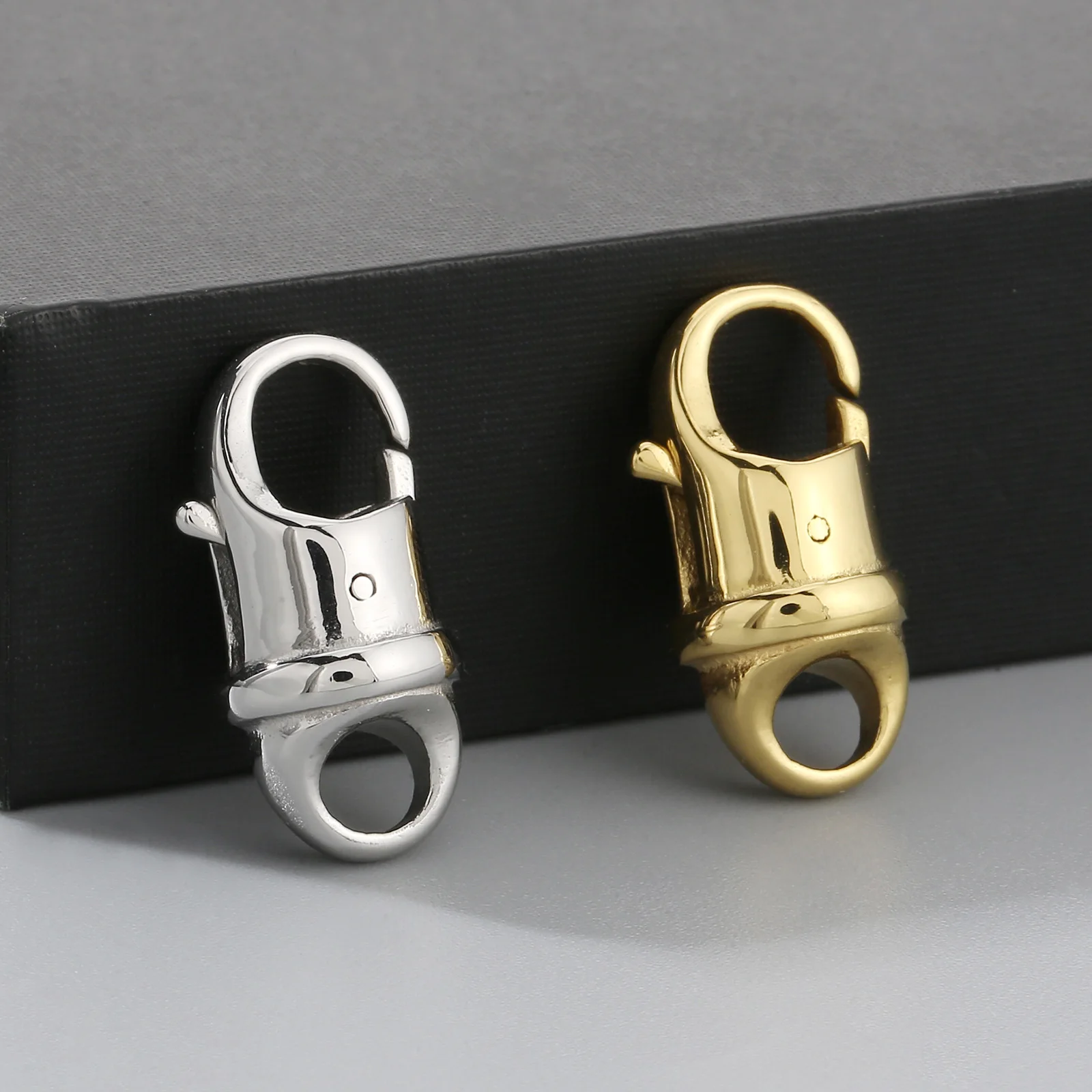 25x12mm 1 sztuk zapięcie ze stali nierdzewnej DIY Hip Hop naszyjnik bransoletka biżuteria akcesoria łańcuszek łączący DIY zatrzaski
