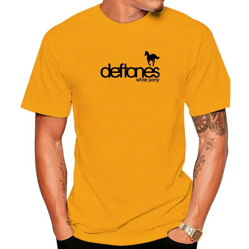 T Shirt Men New Short Sleeve Casual Top Tee White Deftones Mic Men\'s T-Shirt COTTON 2024 Summer vintage Short Sleeve