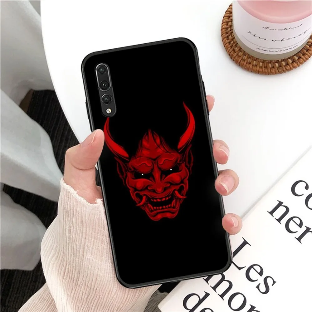 Japanese Oni Hannya Demon Mask Mousepad For Huawei P 8 9 10 20 30 40 50 Pro Lite Psmart Honor 10 Lite 70 Mate 20lite