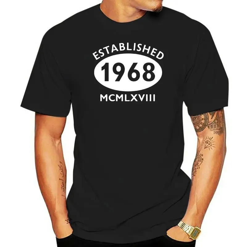 Established 1968 roman numerals mens shirt-birthday - 51st-51 - Gift