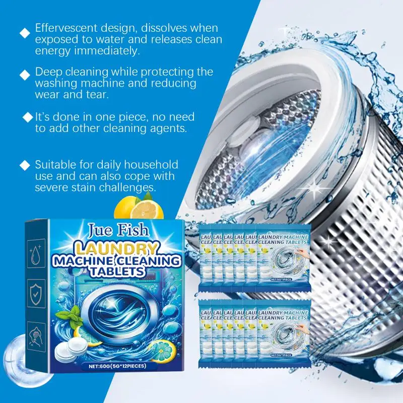 Quick Dissolving Washing Machine Cleaning Tablets Deep Dirt And Odor Remover Practical Household Laundry Cleaning Supplies