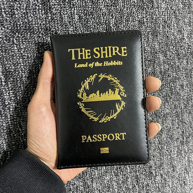 Funda de pasaporte Hobbits con logotipo de nuevo diseño, accesorios de viaje del Reino de las hadas, soporte de pasaporte Hobbiton, funda de