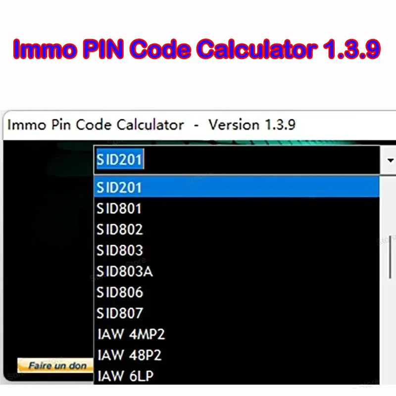 Immo PIN Code Calculator 1.3.9 software decode pin code on many PSA ecu’s by dump for Psa Opel for Fiat Vag Cars car repair