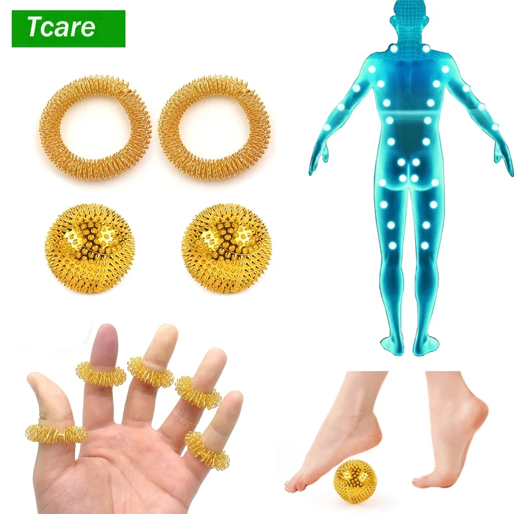 Tcare-massageador terapêutico magnético, 1 conjunto, alívio da pressão, mão, pé, costas, pescoço, corpo, acupuntura, bola, agulha, massagem, estimulador muscular