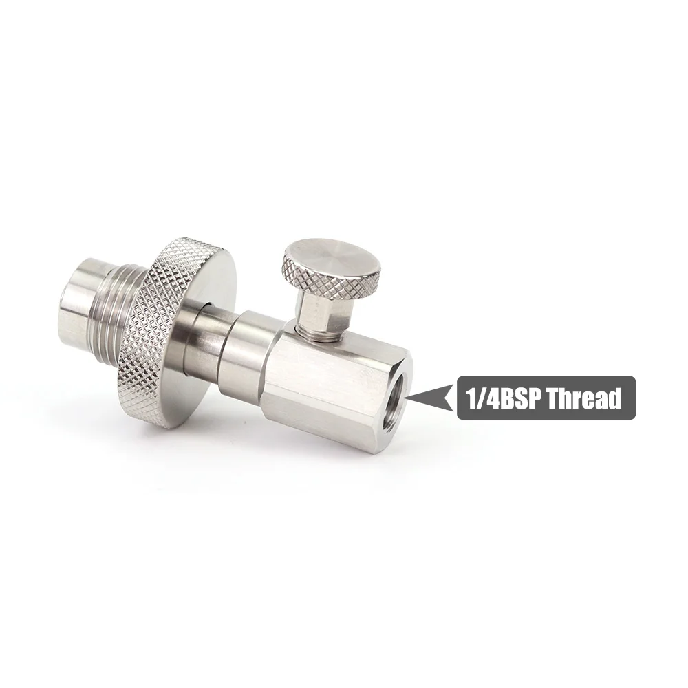 Diving Scba Fill Station Adapter DIN G5/8-14 to Female 1/4BSP Charging Connector With Bleed Valve Rated 300Bar