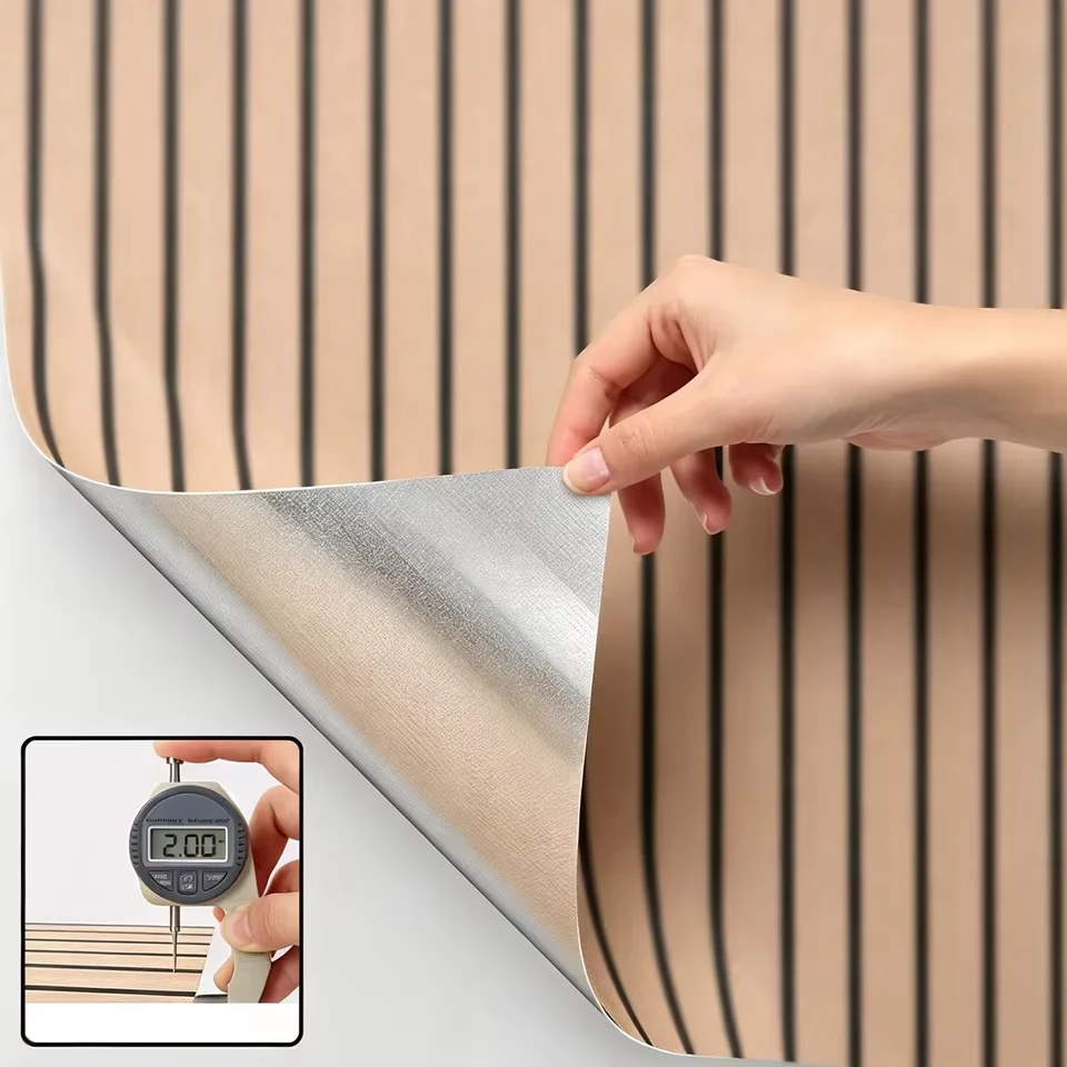 Thickened Self-Adhesive Vinyl Wallpaper With Wood Grain Stripe Pattern Suitable For Decorating Bedroom And Living Room Walls.