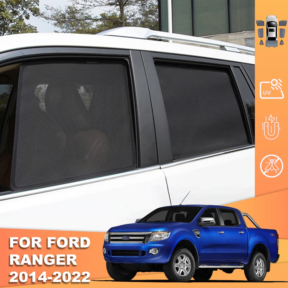 

For Ford RANGER T6 2011-2022 Magnetic Car SunShade Shield Front Windshield Curtain Cover Rear Side Baby Window Sun shade Visor