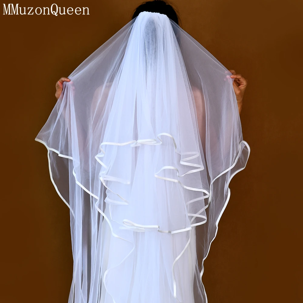 MMQ Multi-Layer Bridal Veil Wedding Accessory Refers To Long White Soft Tulle Exaggerated Personality Show M100