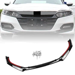 For Honda Accord 10th 2018-2021 4 Door Front Bumper Spoiler Lip GEN Sport JDM Gloss Black Lower Splitter Plate Blade Body Kit