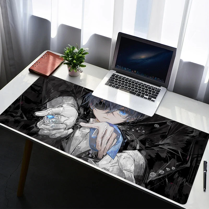 Mouse Pad PC Non Slip Rubber HD Mousepad Laptop Gamer Cabinet Keyboard Pad Office Computer Gaming Desk B-black Butler Mouse Mat