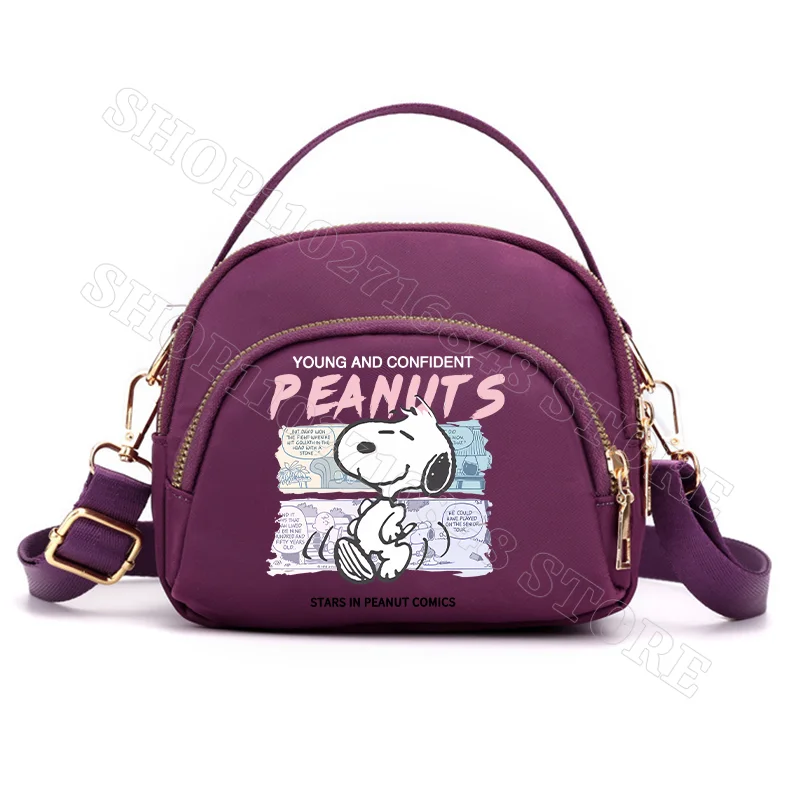 Snoopy Women Crossbody Bag Girls Shoulder Bags Portable Large Capacity Cartoon Character Print Pack Xmas Birthday Party Gifts
