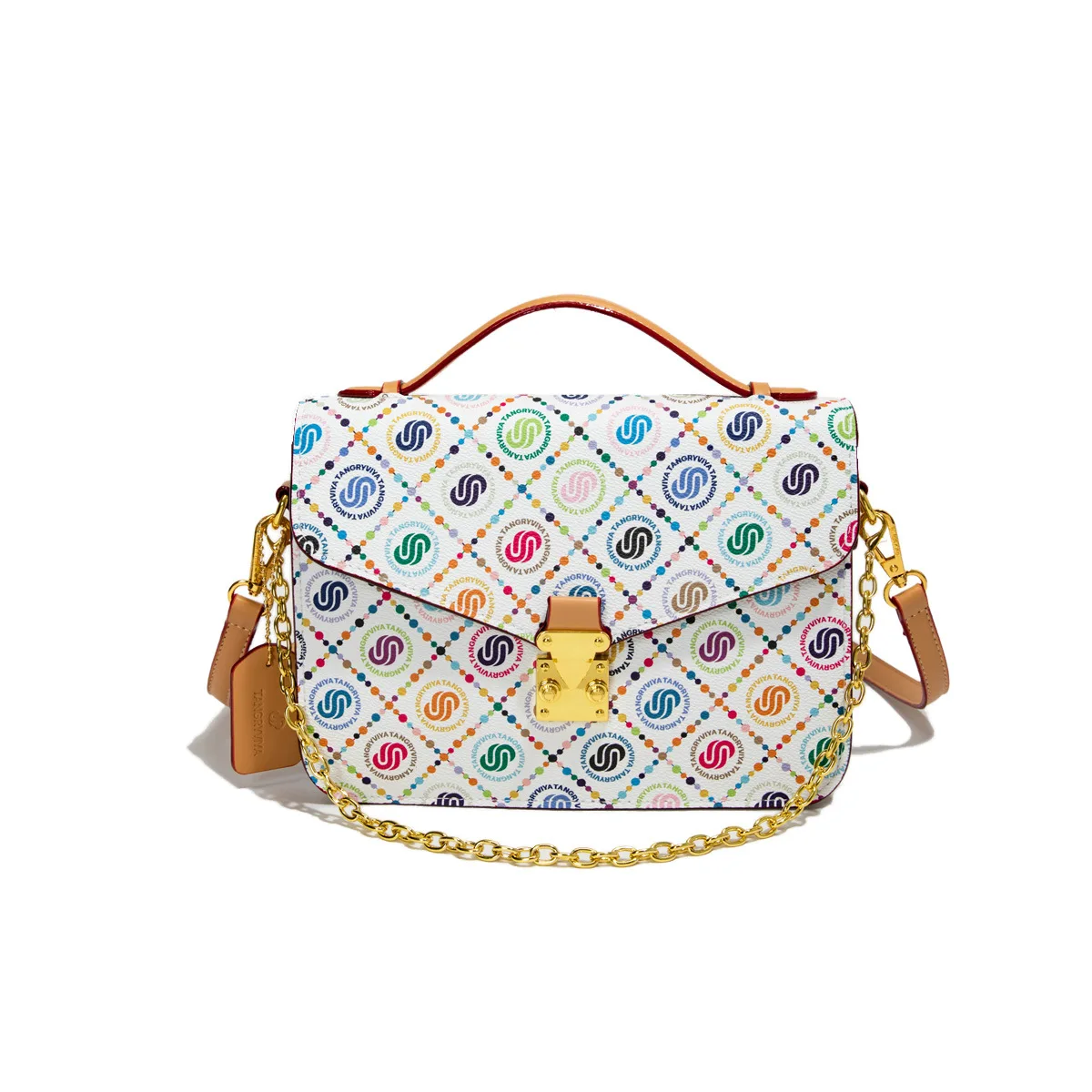 

2025 Spring-Summer Must-Have Women Dopamine Print Square Shoulder Crossbody Bag