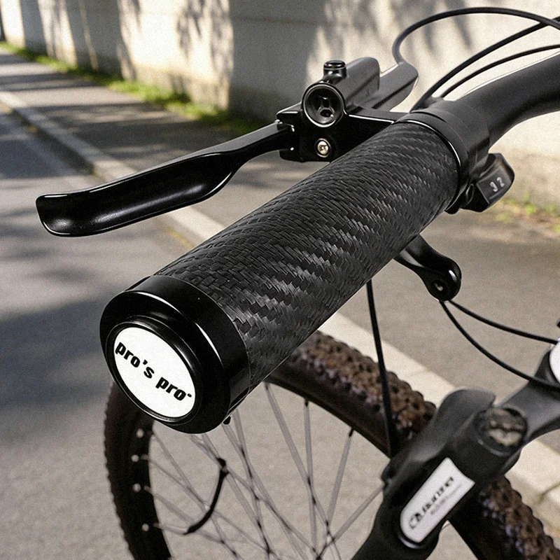 MTB Bicycle Grips Leather Shockproof Anti-Slip Bicycle Grips Ergonomic PVC Waterproof Dustproof