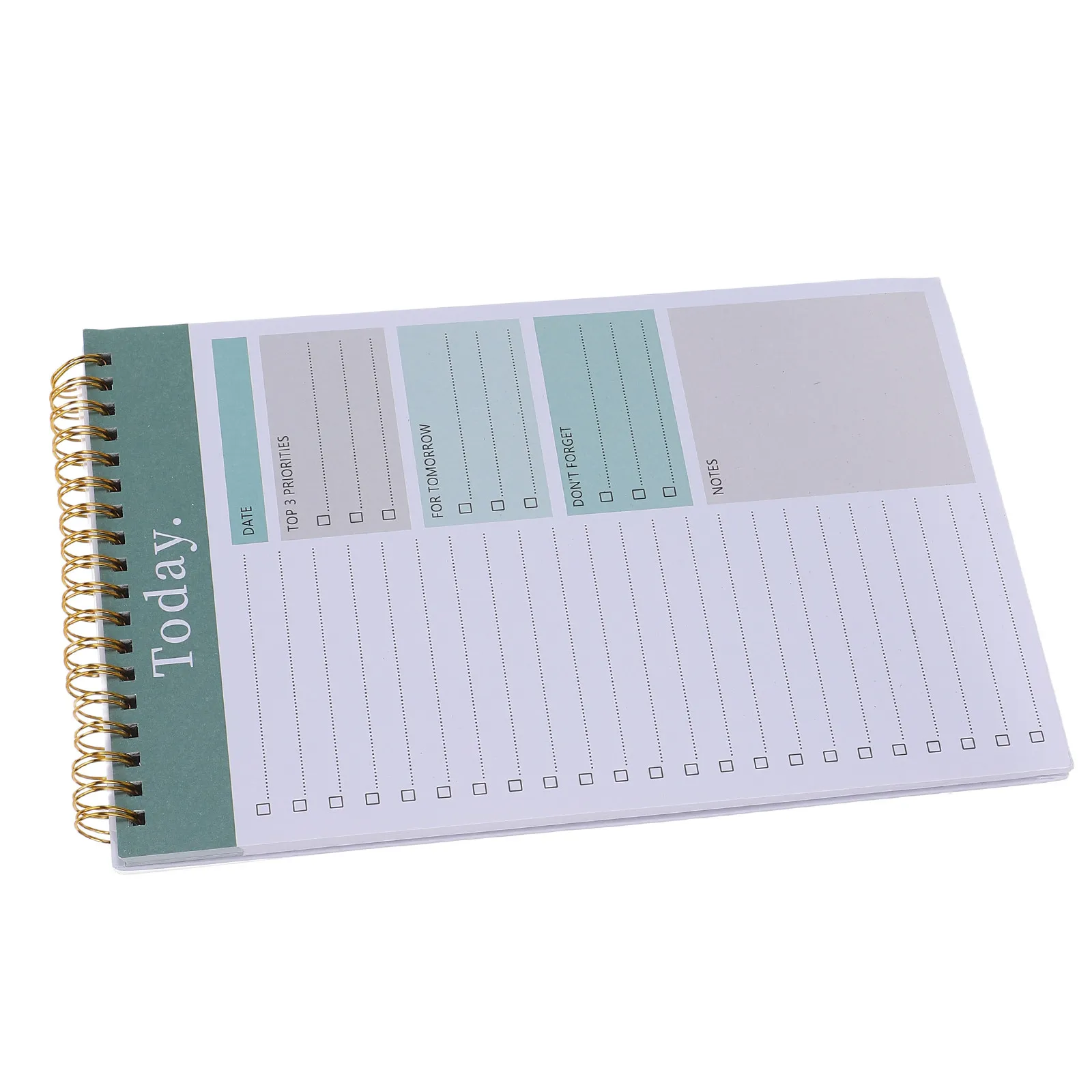 Notepad Spiral Daily Planner Notebook Undated Agenda Task Checklist Work Chores Productivity