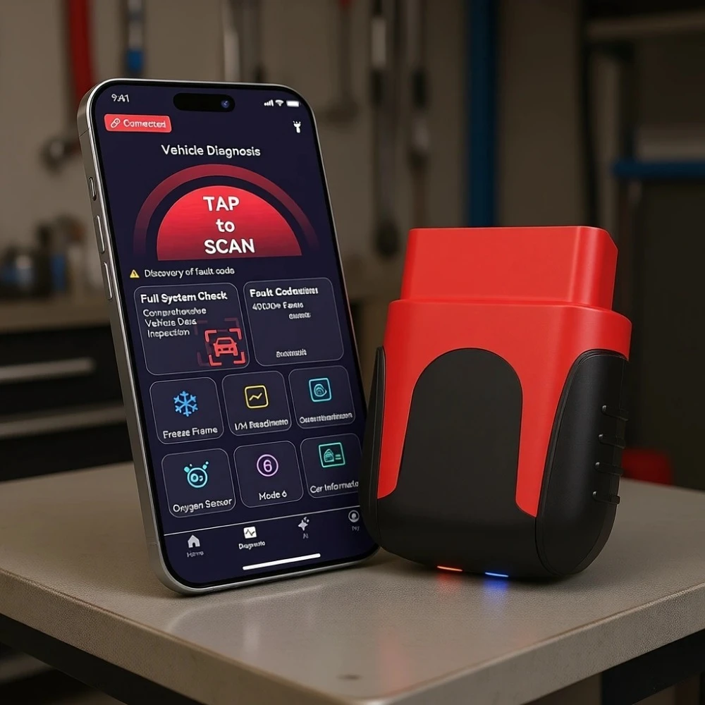 

2026 Wireless OBD2 Scanner AI Enhanced Car Diagnostic Tool for iPhone Android Live Data No Subscription Universal 1996 Vehicles