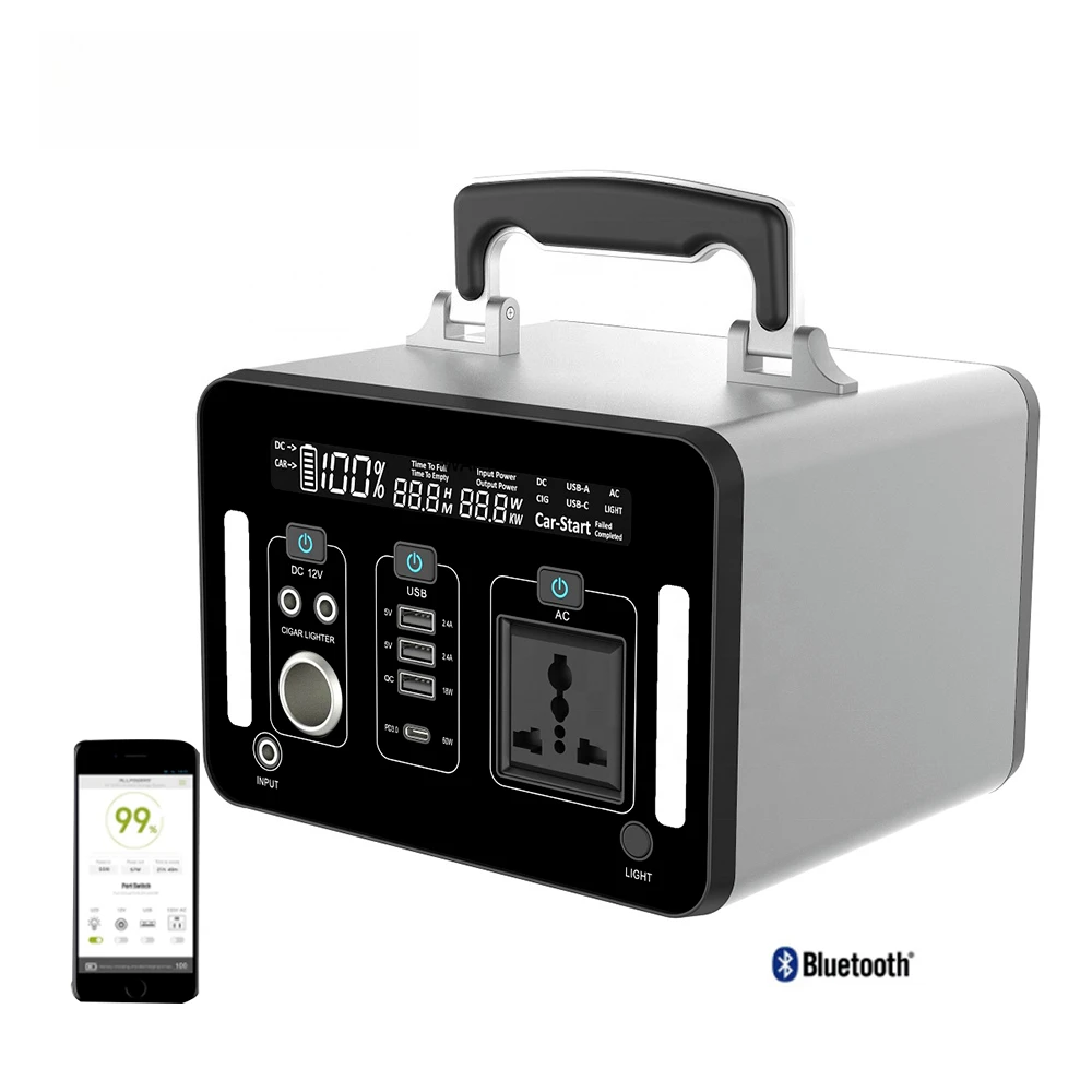 300Wh Power Station 220V Portable Solar Generator System Car Jump Starter Home Outdoor Power Bank Station