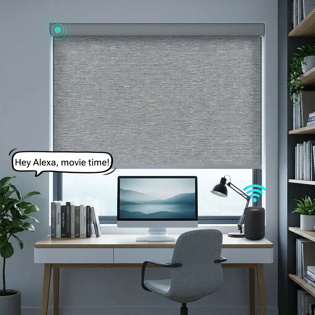 Smart Built-In Electric Blackout Vertical Blinds Cordless Thermal Insulation Window Shade For Bedroom Living Room