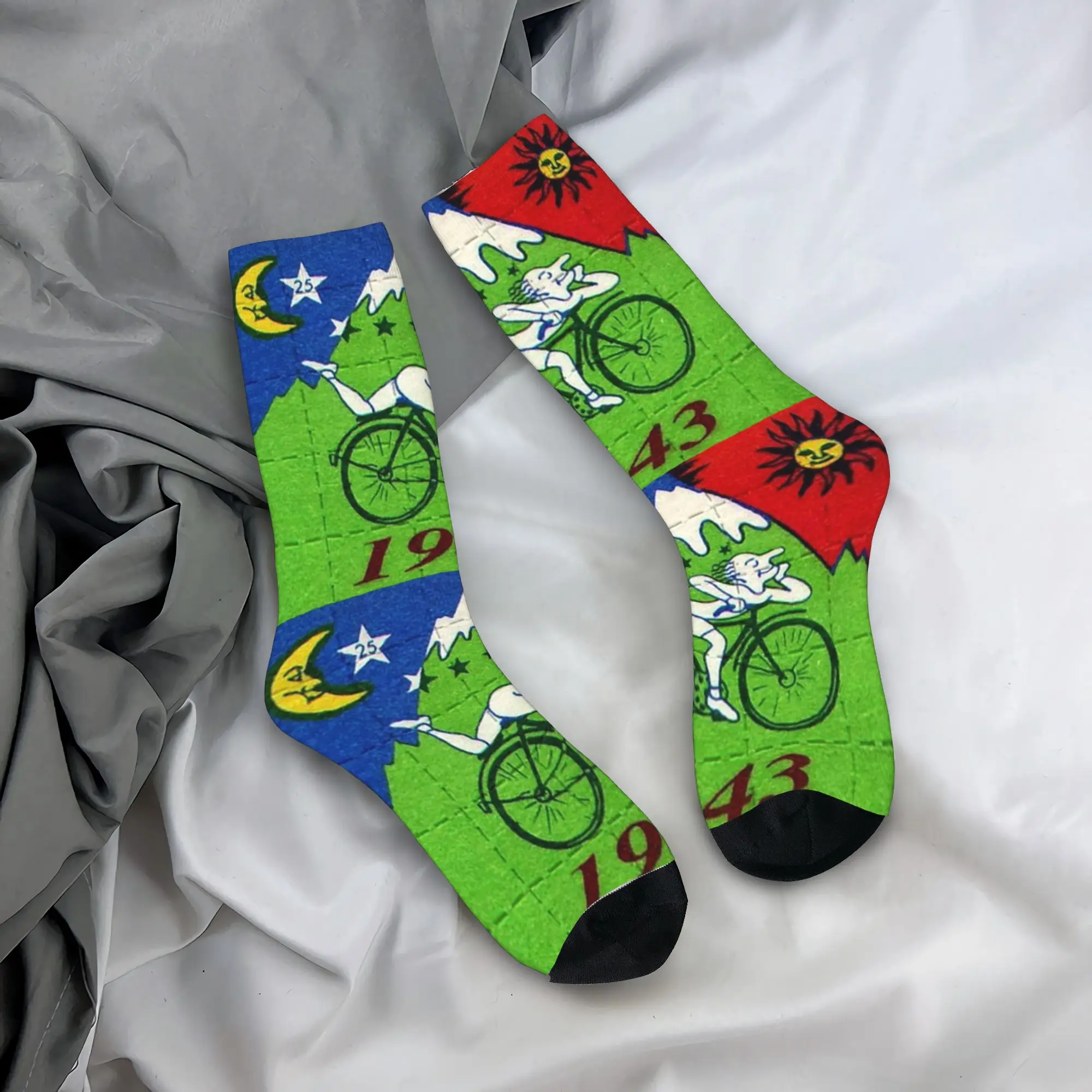 

Забавные носки с принтом «Альберт Хоппер 1943 Blotter» для мужчин и женщин, эластичные, летние, осенние, зимние, с принтом LSD Acid Blotter, для вечеринок