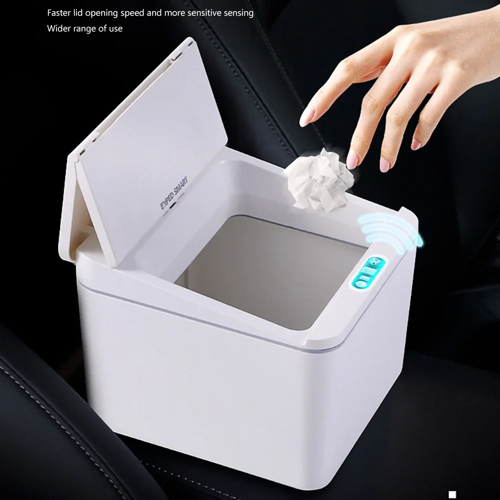 Portable Automatic Garbage Bucket with Lid 4L Garbage Bin Battery/Rechargeable for Home Office Electric Sensor Smart Trash Can