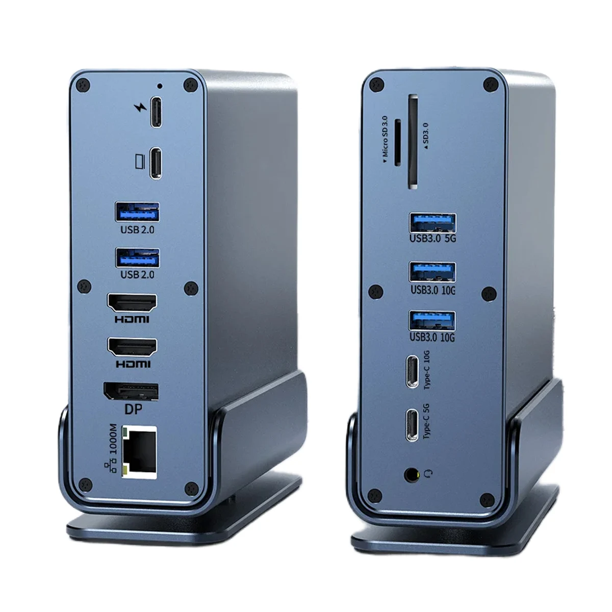 Vertikale Dockingstationen 15-in-1-USB-Dockingstation TYP C-Hubs mit Dreifachmonitor HDMI 4K60Hz/RJ45 1000M/USB3.0/PD100W Vertical Docking Stations 15-in-1 USB Docking Station TYPE C Hubs with Triple