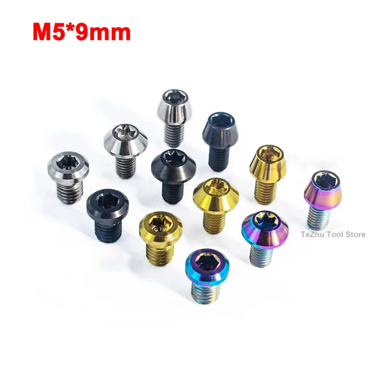 1Pcs Titanium Alloy Bolt M5x9mm Button Allen Hex Head&Torx Head Screws For Motorcycle Bicycle Multiple Colors