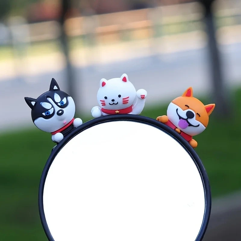 Motorcycle 3D Cute Husky Dolls Car Dashboard Decorative Stickers License Plate Ornaments Car Stickers Modified Bike Accessories