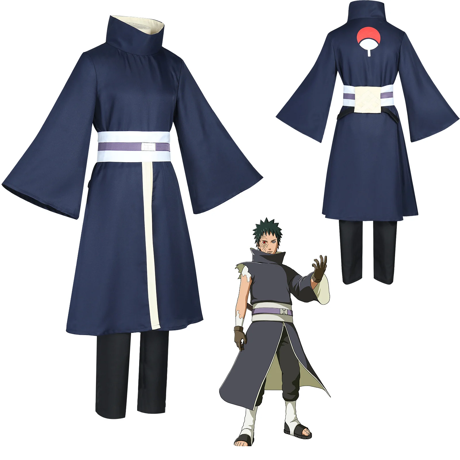 

Uchiha Obito Anime Cosplay Costumes Halloween Costumes For Women Men Japanese Robe Kimono Performance Festival