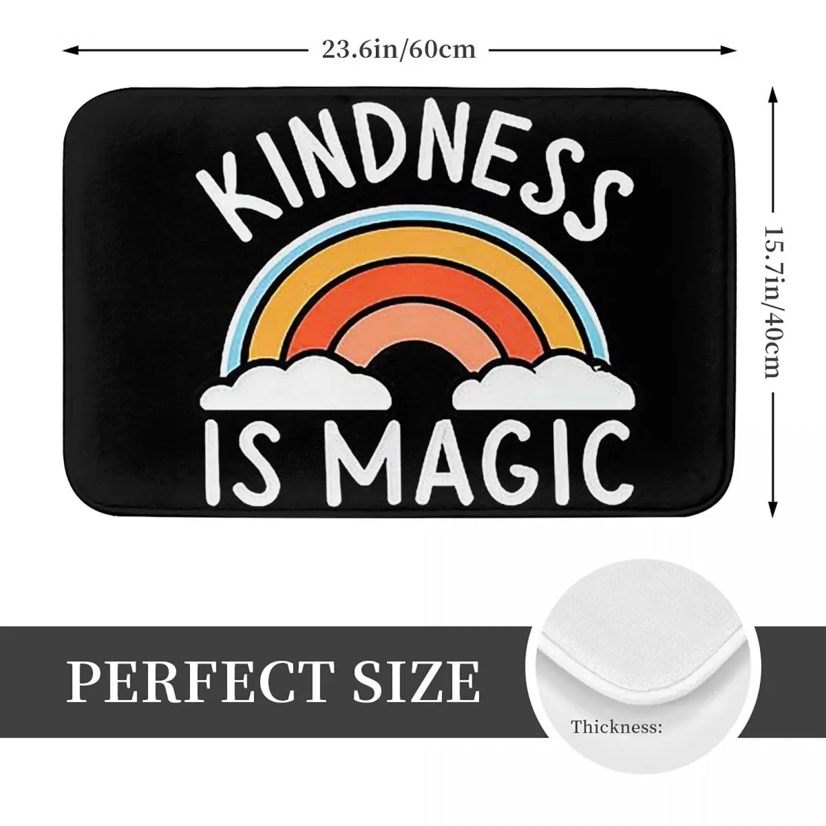 Kindness Is Magic Gifts For Positive People Non-slip Doormat Floor Mat Carpet Rug for Kitchen Entrance Home Bedroom Footpad Mats