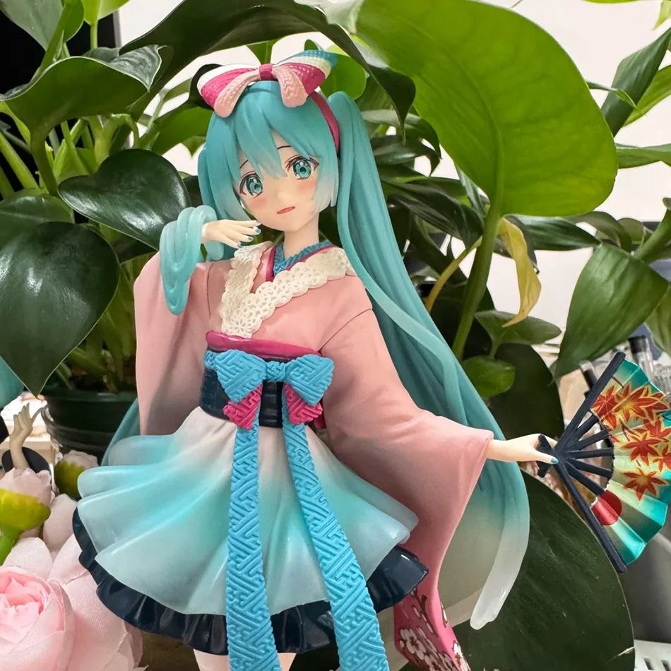 Hatsune miku desktop bonito figura de ação 25cm nova série tokyo quimono anime estatueta kawaii menina modelo brinquedo presente