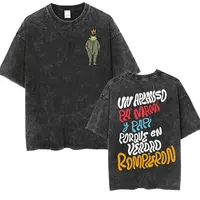 Camiseta Retro lavada DTMF Deb Í Tirar M Á S Fotos, camiseta de Rap Singer Bad Bunny Album Tour, camiseta de algodón de verano 2026 para hombres y mujeres