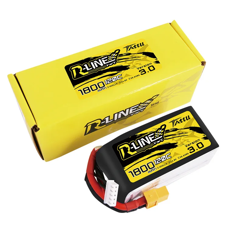 TATTU R-LINE 3.0 14.8V 1800mAh XT60 Plag 120C LiPo Battery For RC Helicopter Quadcopter FPV Racing Drone Parts 4S Battery