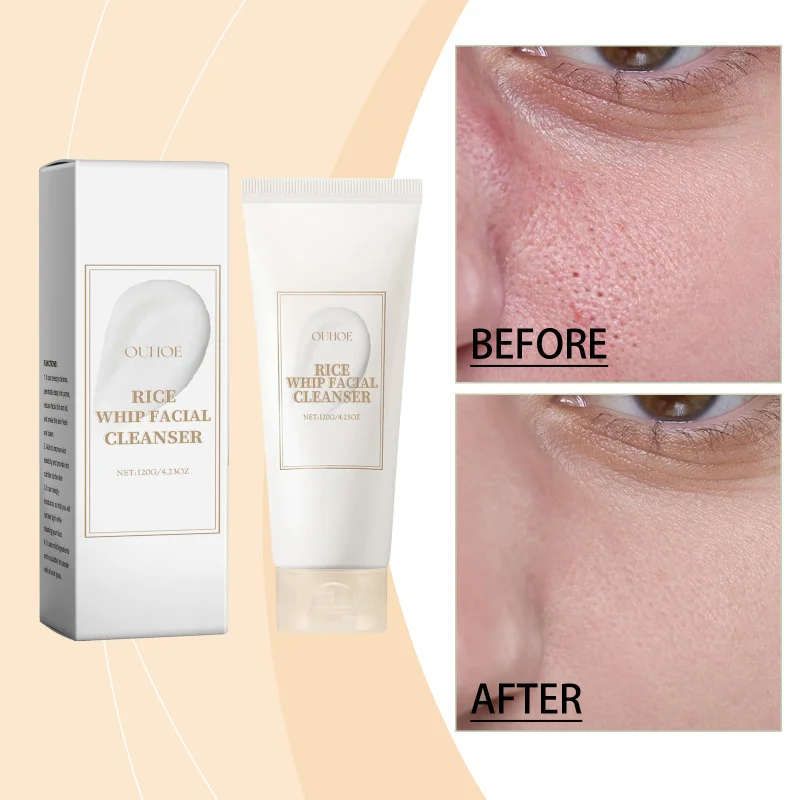 

Rice Facial Cleanser Cleansing Facial Skin Hydrating Moisturizing Nourishing Skin-Softening Rich Foam Face Wash Daily Skincare