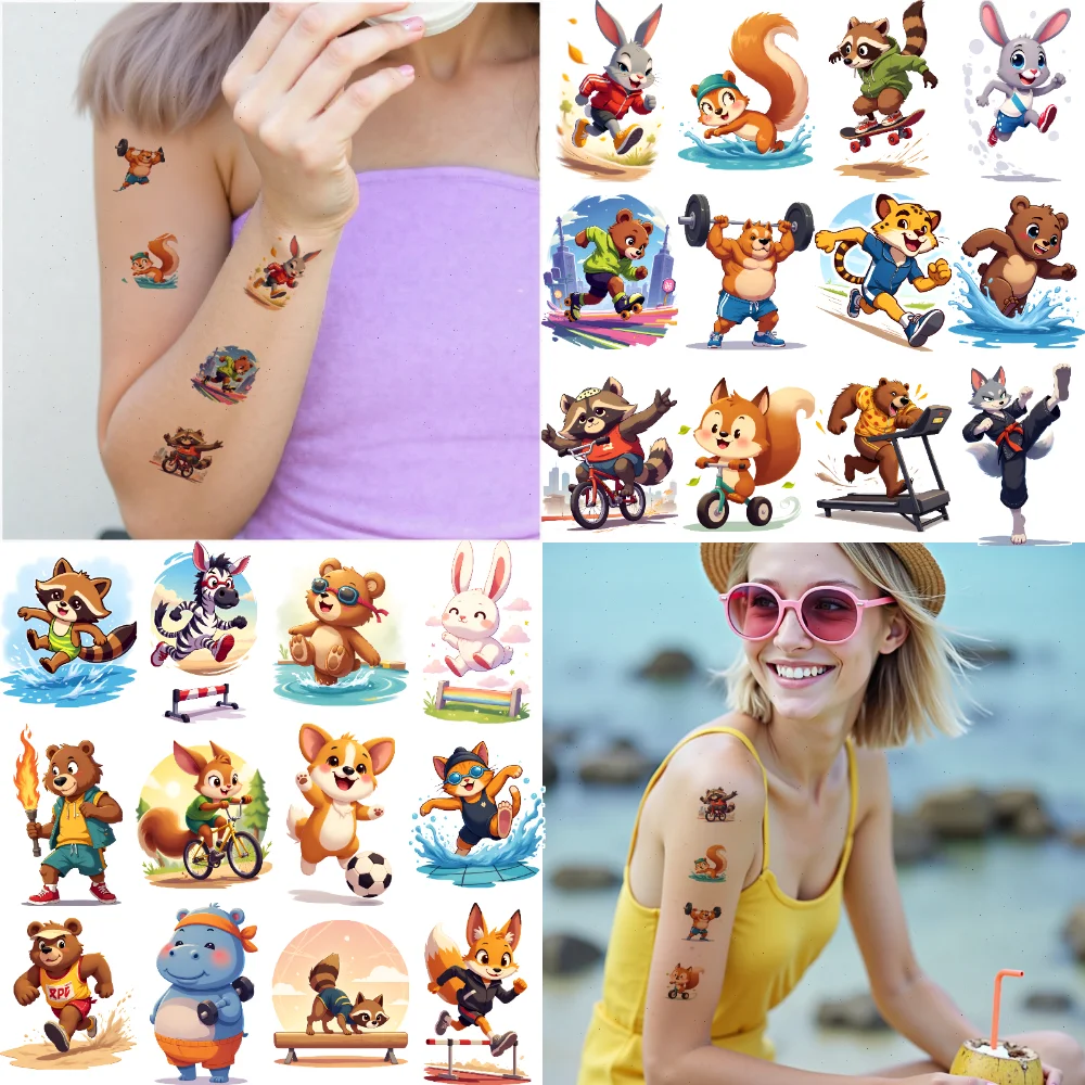 

63pcs Temporary Tattoo Decorative Stickers Anime Animal Stickers Temporary Tattoo Stickers For Arms