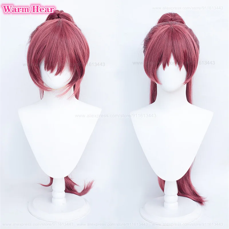 Anime Sakura Kyoko Synthetic Cosplay Wig Long 75cm Jujube Red Ponytail Wig Headwear Heat Resistant Hair Party Sakura Kyouko Wigs