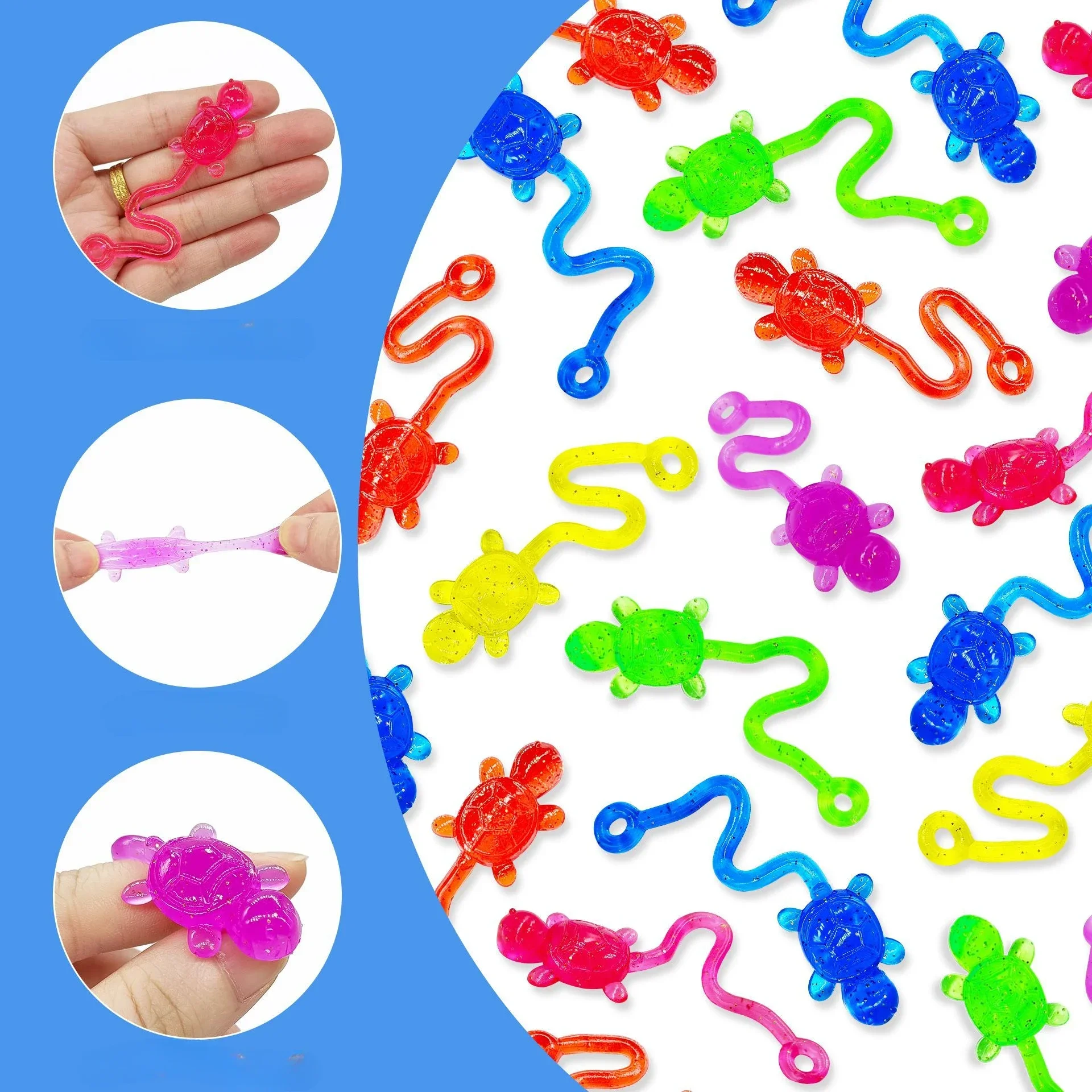 10/20 pièces enfants amusant collant tortue jouet paume élastique tortue jouet enfants Parent-enfant interactif fête jouet cadeau