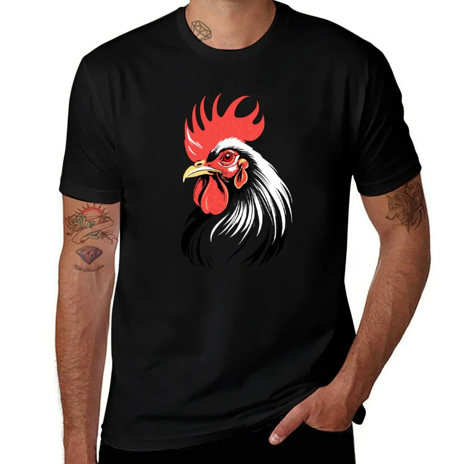 Rooster T-Shirt Large Size Loose Casual Tee T-Shirt