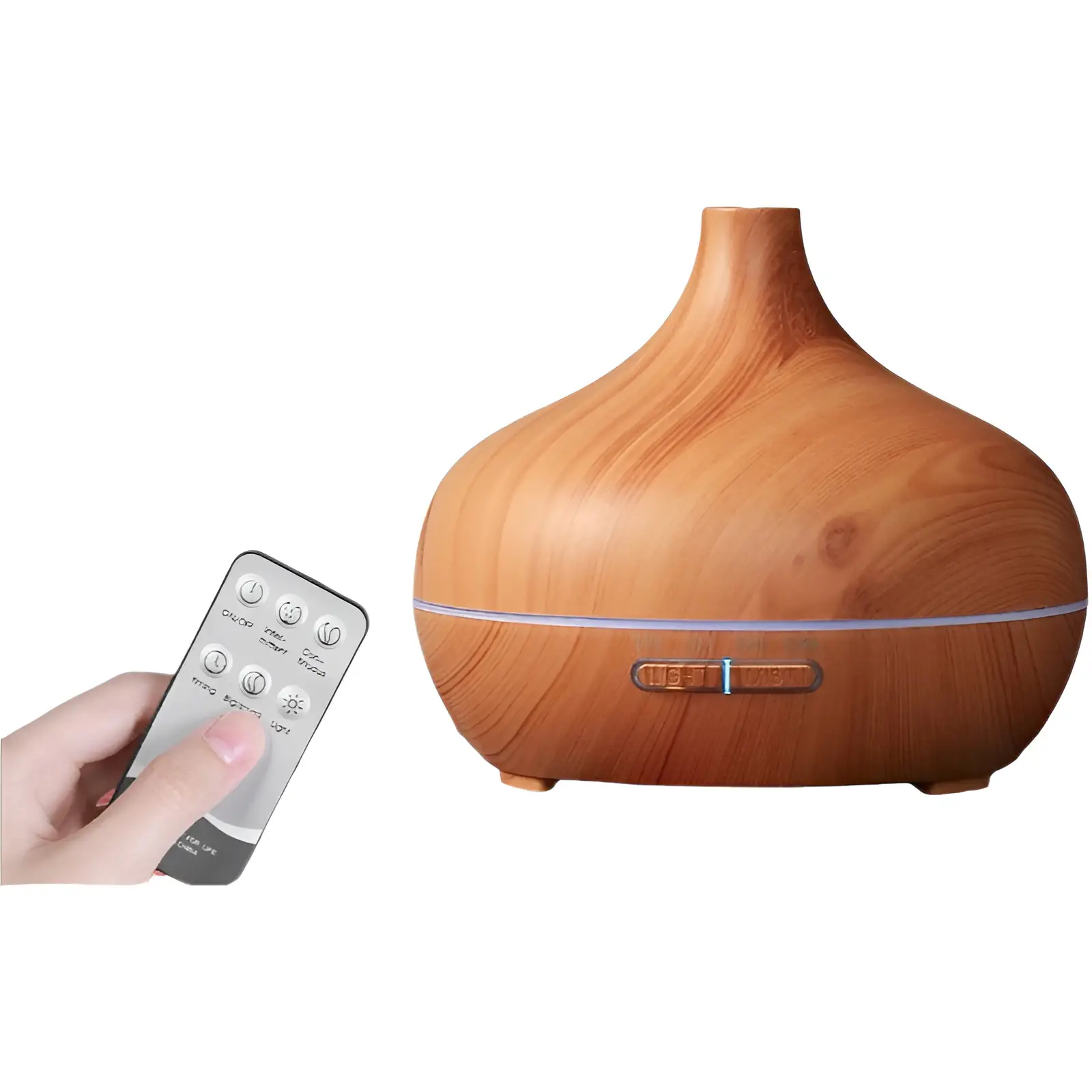 Difusor de Aromaterapia com Acabamento em Madeira, Umidificador USB, Purificador de Ar de Mesa, Difusor de Névoa Fria/Aromatizador, Conjunto de Óleos Essenciais