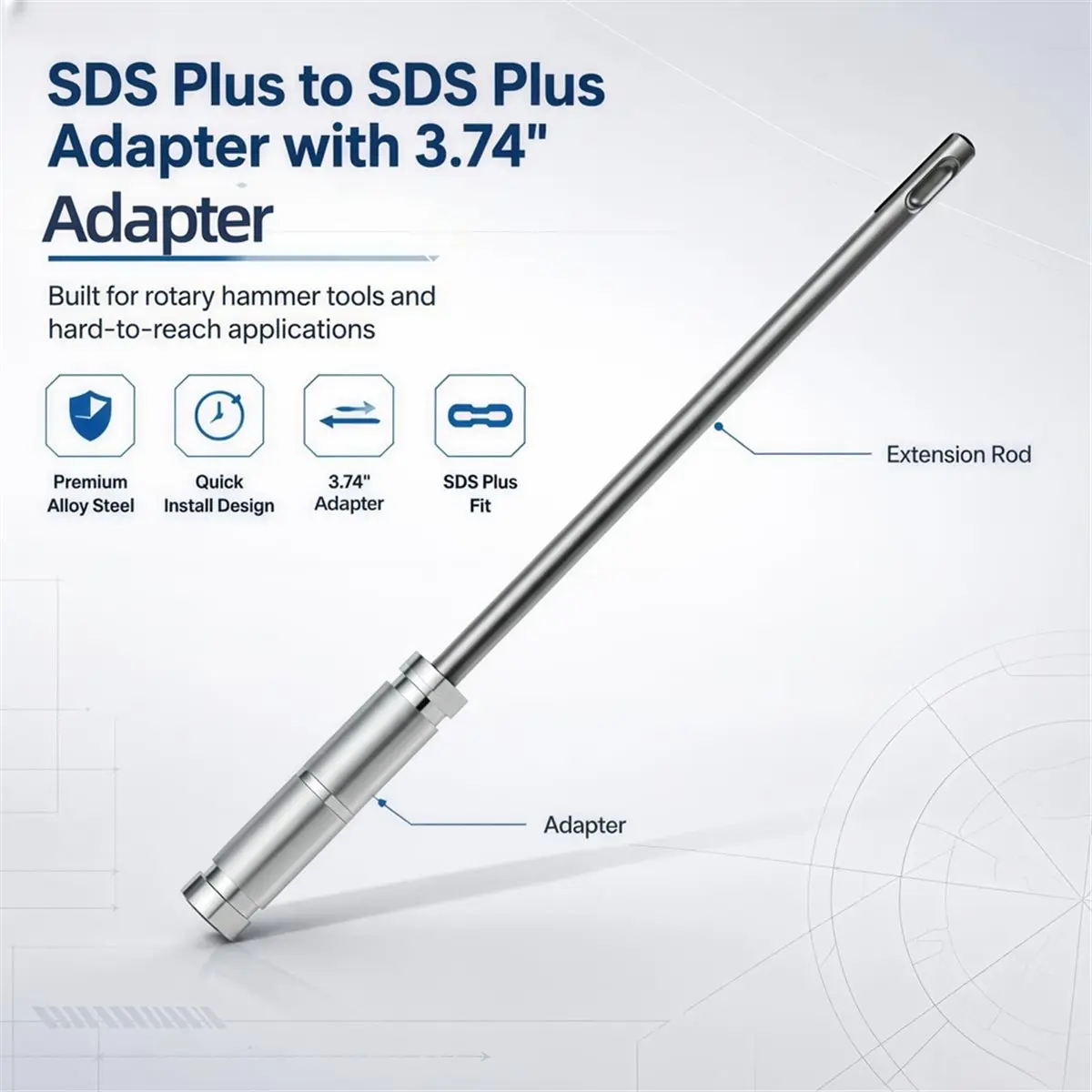 Multi-use Gear 3pcs SDS Plus Extension Rod 15cm 20cm 26cm Quick Release Adapter for Rotary Hammer Drill Screwdriver
