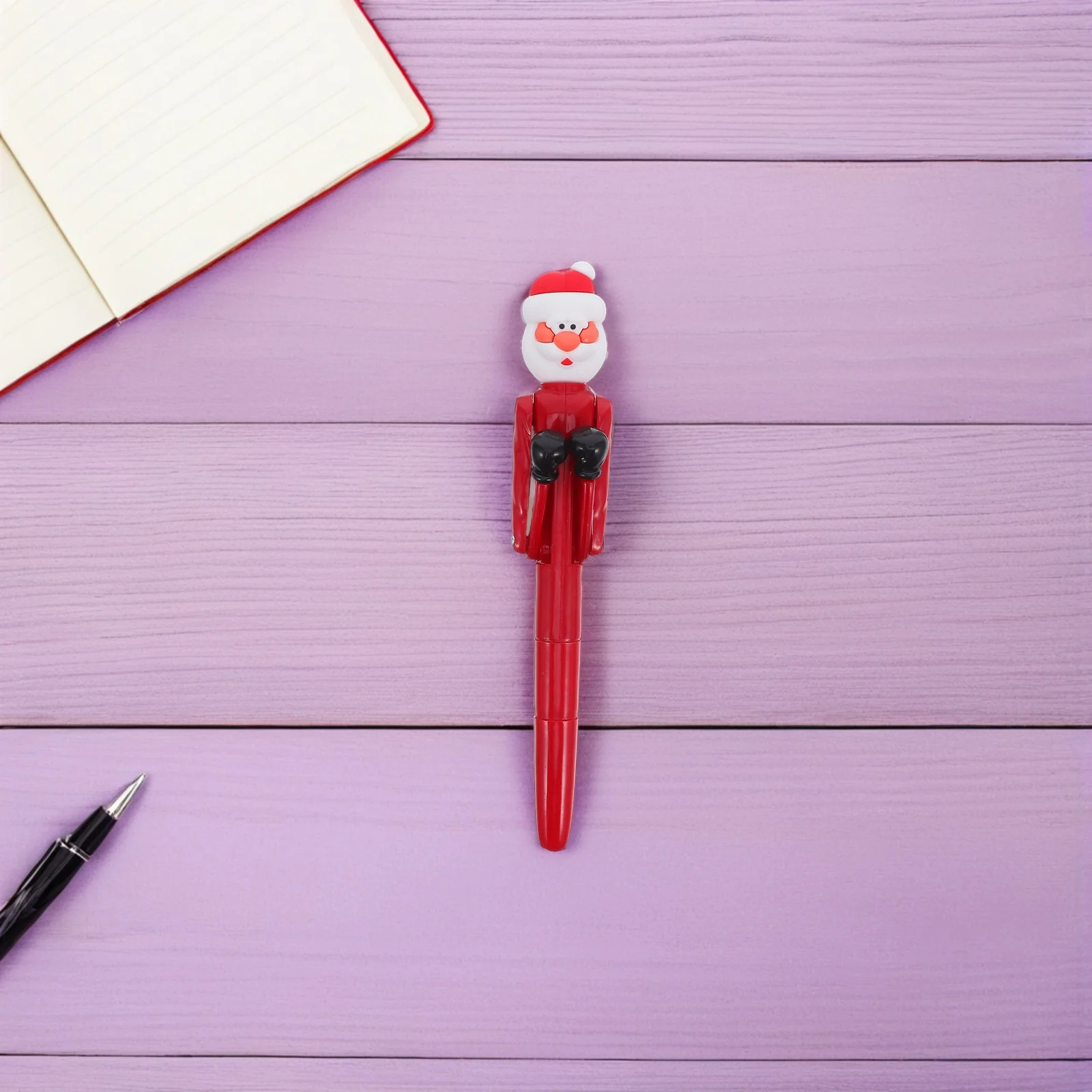 

4pcs Boxing Pens Kawaii Santa Punching Ballpoint Pen Funny Novelty Writing Stationery For Xmas Party Holiday Stocking Fillers