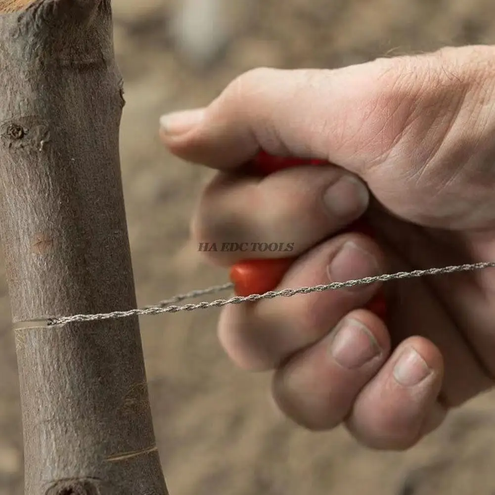 Drut piła EDC awaryjny sprzęt survivalowy odkryty plastikowy pierścień stalowy przewiń podróż Camping piesze wycieczki polowanie wspinaczka zestaw